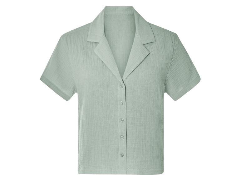 Kurzarm-Hemd mit Knöpfen, Salbeigrün.
