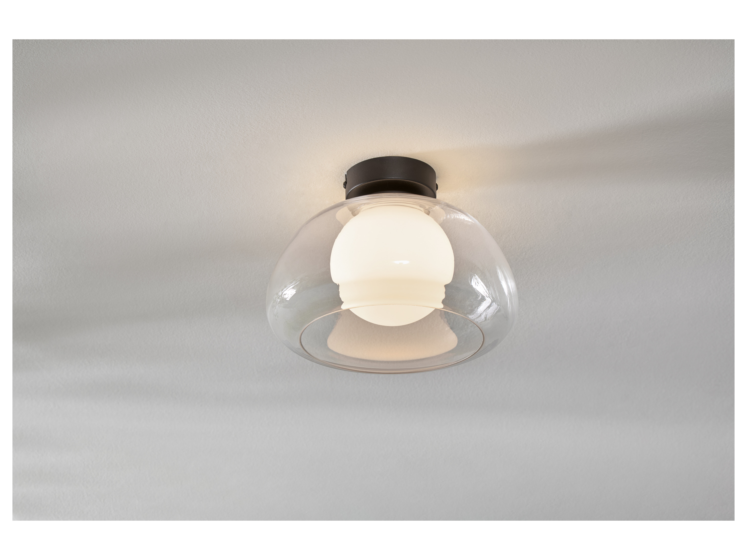 Thumbnail - LIVARNO home LED-Wand- und Deckenleuchte, Lampenschirm aus hochwertigem Glas (Transparent)