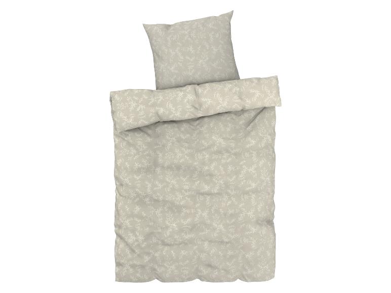Beige Bettwäsche mit weißem Blumenmuster