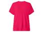 Fuchsiafarbenes kurzärmeliges Damen-T-Shirt mit Rundhalsausschnitt und Cut-Out-Details.