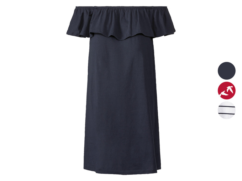 Gehe zu Vollbildansicht: esmara® Damen Kleid mit Carmenausschnitt, reine Baumwolle - Bild 1