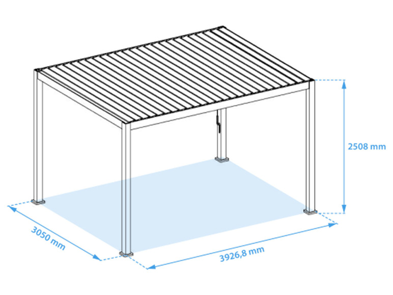 Gehe zu Vollbildansicht: Weide Aluminium Pavillon mit Lamellendach - Bild 15