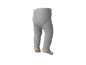 Graue Baby-Strumpfhose mit beigen Fersen und weißen Zehendetails.