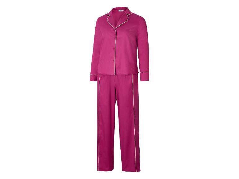 Fuchsiafarbener Pyjama mit weißer Paspelierung