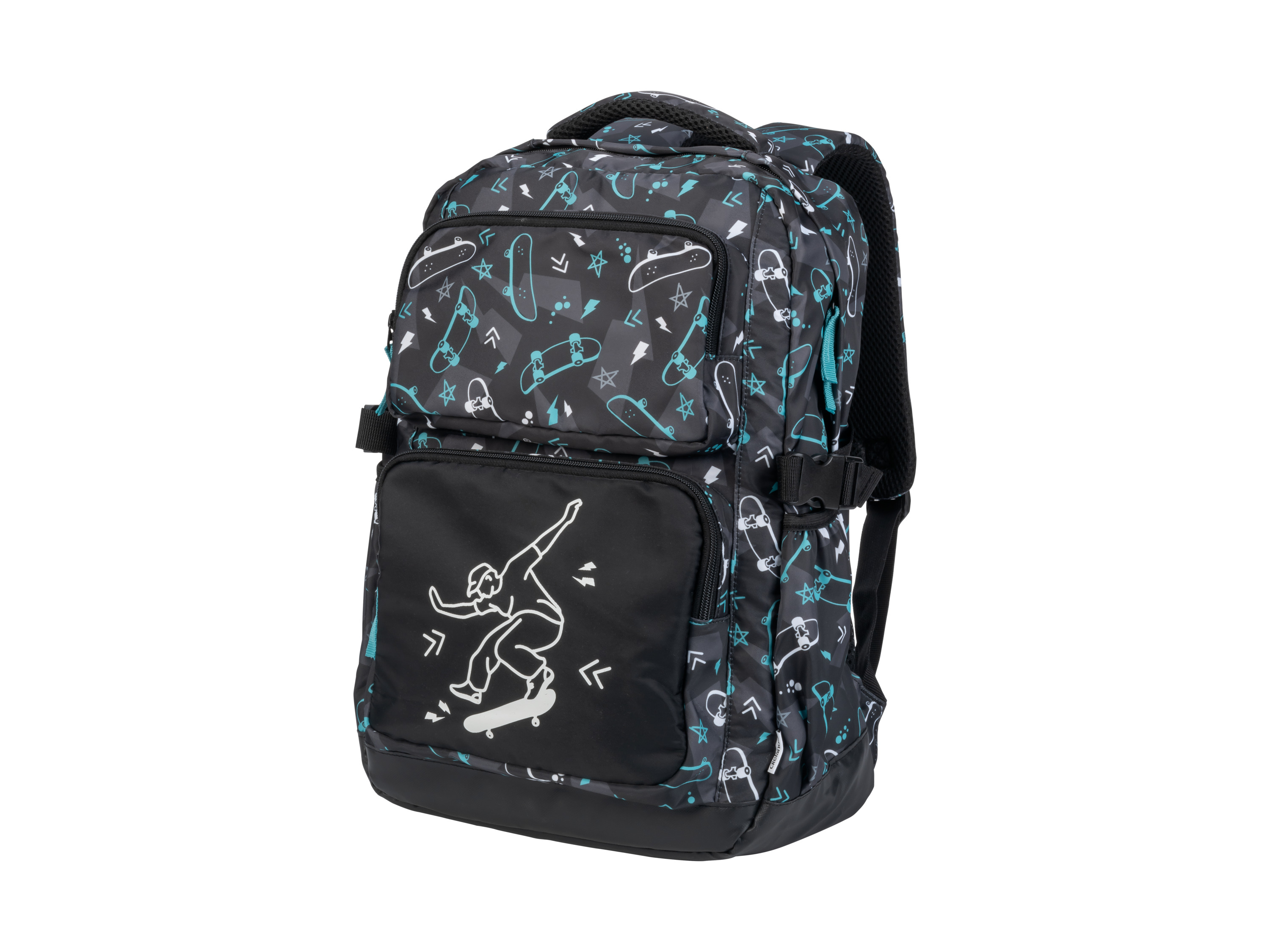 CRELANDO® Schulrucksack (Glow in the Dark/schwarz) – Bild 3 von 4
