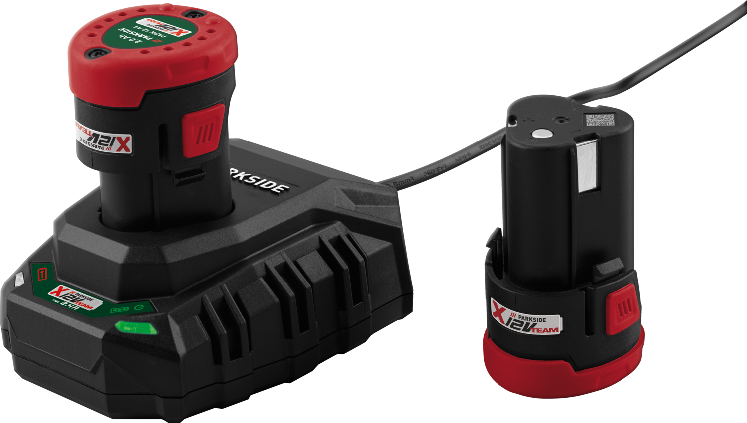 PARKSIDE® 2x 12V / 2Ah Akku »PAPK 12 A4« und 1x 2,4A Ladegerät »PLGK 12 A3«