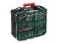 Parkside Werkzeugset mit Bohrern, Bits, Maßband und Cuttermesser in einer grün-schwarzen Box.