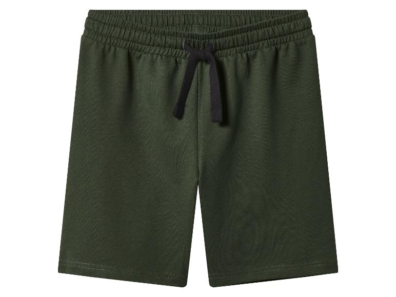 Herren-Sweatshorts in Khaki mit schwarzem Kordelzug