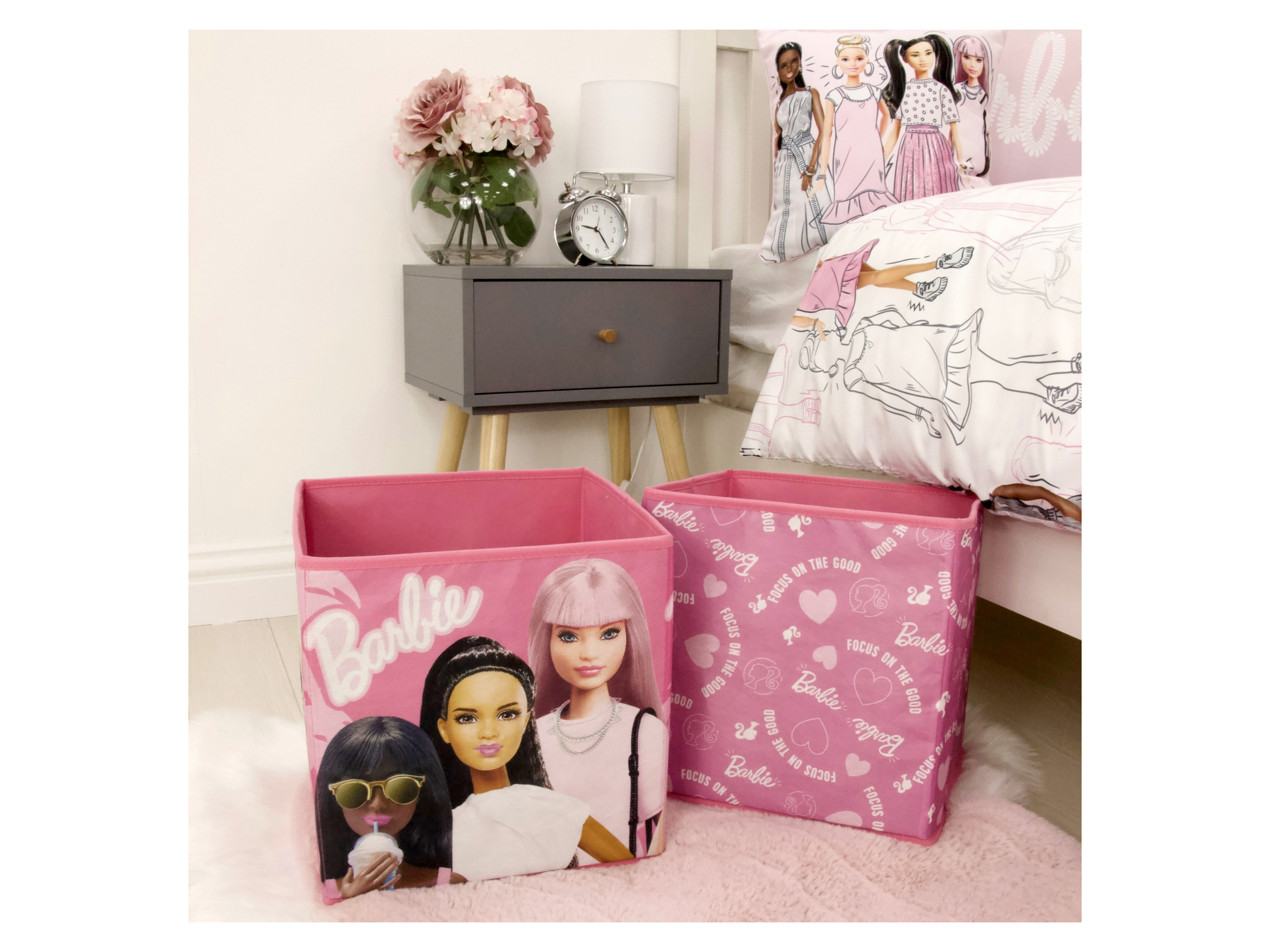 Thumbnail - Barbie Storage Boxen 2er 30x30x30 cm (Pink)""