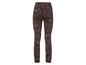Braune Leggings mit Tupfenmuster.