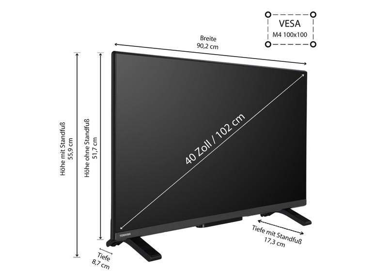 Gehe zu Vollbildansicht: TOSHIBA Fernseher »40LV2E63DAZ« VIDAA Smart TV 40 Zoll (102 cm​​​​​​​) Full HD - Bild 2