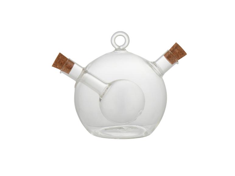 Glasflasche für Öl und Essig, Korken.