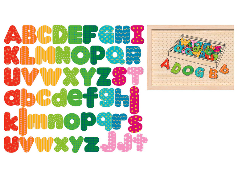 Gehe zu Vollbildansicht: Playtive Holzmagnete Buchstaben / Zahlen / Formen, aus Echtholz - Bild 14