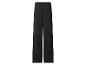 Schwarze weite Hose mit elastischem Bund und plissierter Textur.