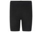 Schwarze gerippte Fahrradshorts für Damen.