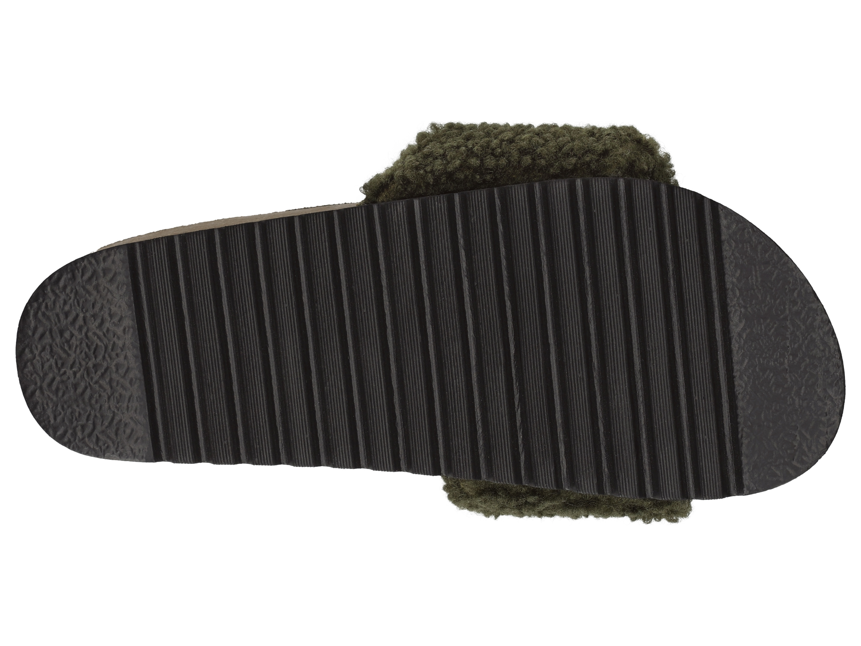 Thumbnail - esmara® Damen Plüschpantoletten, mit anatomisch geformtem Fußbett (Grün, 40)