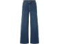 Blaue weite Jeans aus Denim mit Vordertaschen und Knopfverschluss