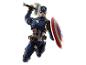 Captain America Actionfigur mit Schild und Mjolnir, in dynamischer Pose.