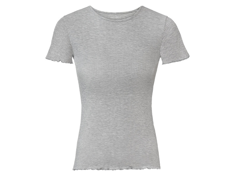 Gehe zu Vollbildansicht: esmara Damen T-Shirt, 2 Stück, in Ripp-Qualität mit Rundhalsausschnitt - Bild 3