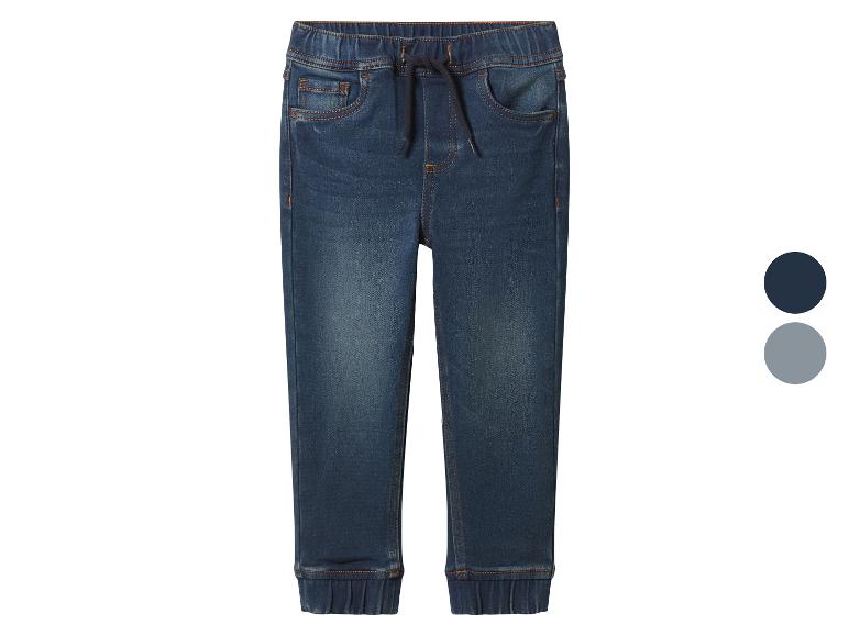 Dunkelblaue Kinder-Jogger-Jeans mit Kordelzug in der Taille