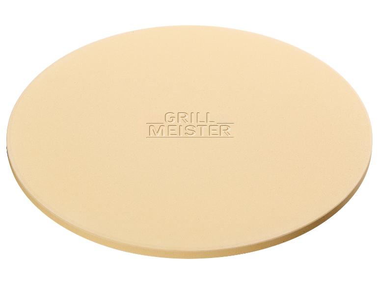 Runder Pizzastein mit der Aufschrift „GRILL MEISTER“