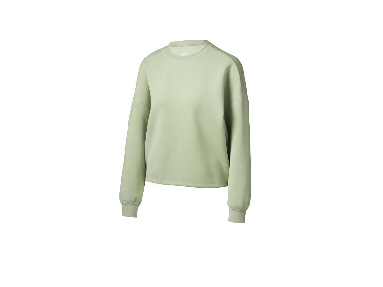 Hellgrünes Crivit Damen-Sweatshirt mit langen Ärmeln.