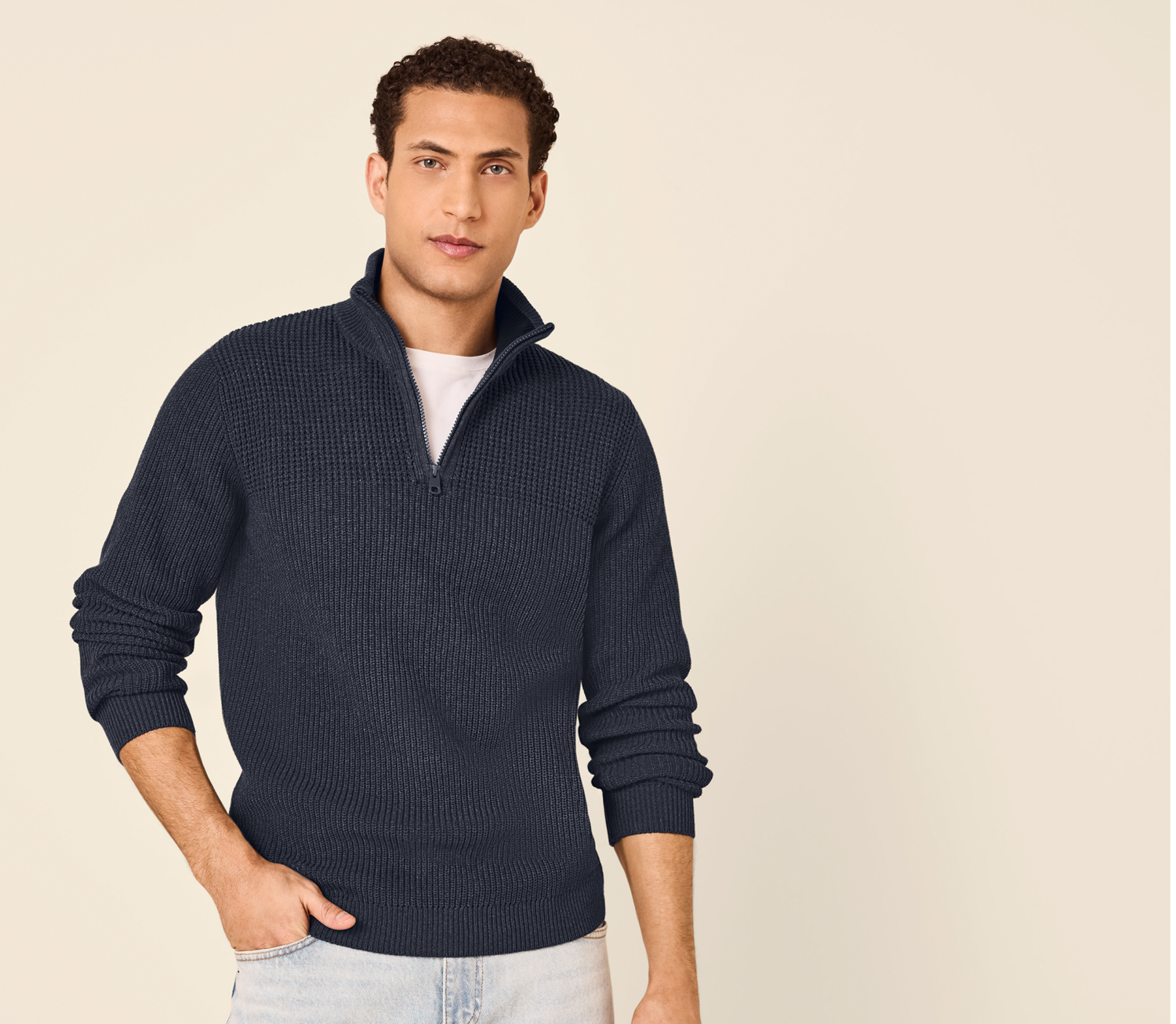 ESMARA MEN Herren Grobstrick-Troyer (Navy, M (48/50)) – Bild 2 von 4