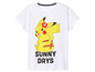 Weißes T-Shirt mit Pikachu und dem Schriftzug 'Sunny Days'.