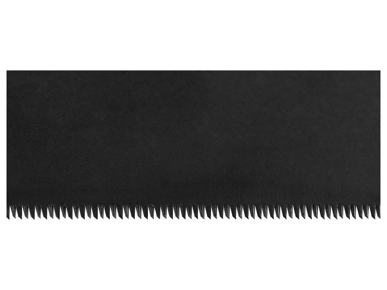 Schwarze Säge mit scharfen Zähnen.