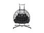 Schwarzer Hängesessel mit Gestell und weichen Kissen