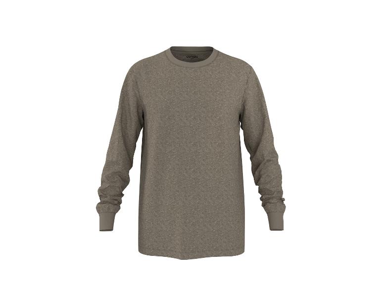 Grau meliertes Herren-Langarm-T-Shirt