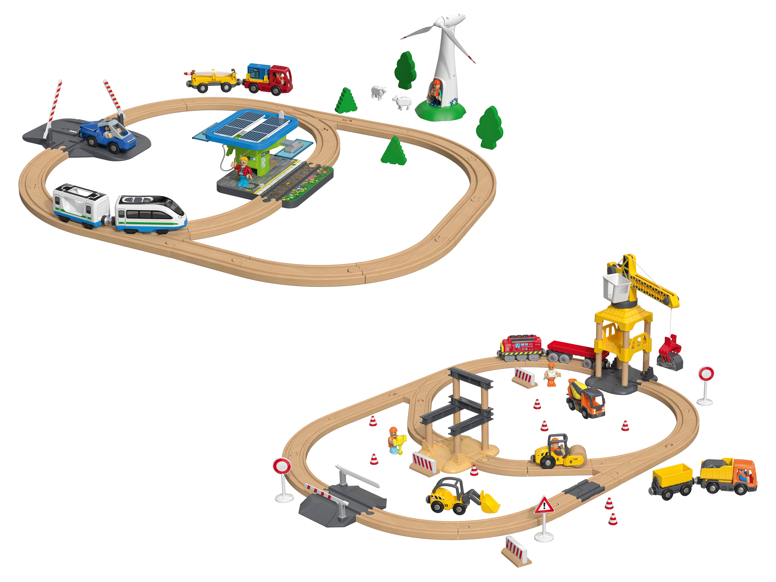Playtive Eisenbahn-Set Baustelle / Erneuerbare Energien