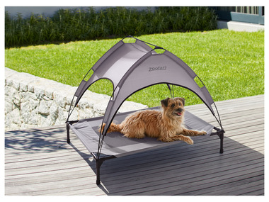 Zoofari Hundebett mit Sonnendach, B 106 x H 85 x T 75 cm, grau