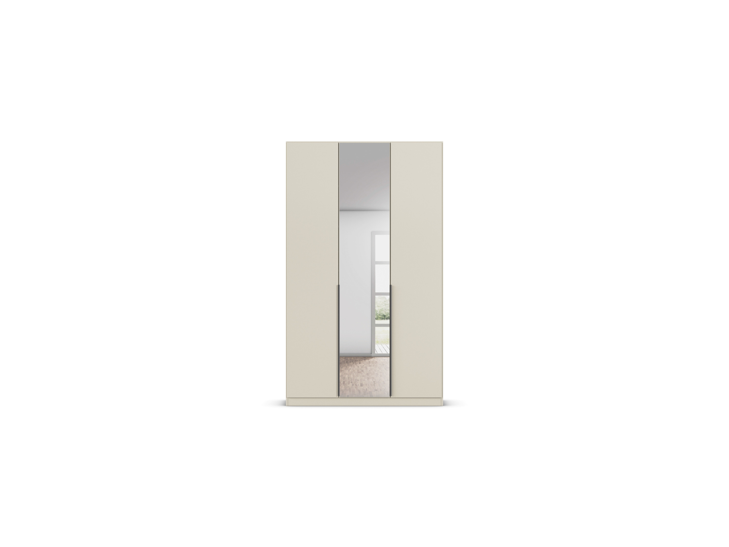 RAUCH ORANGE Drehtürenschrank Alabama mit Spiegel (Classic-Zubehör, Beige-Champagner, Griffe Grau, 136 x 210 cm) – Bild 4 von 4