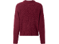 Bordeauxfarbener Bouclé-Strickpullover für Damen
