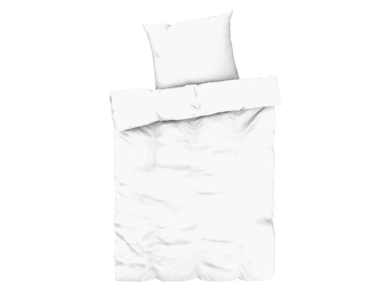 Weiße Bettwäsche: Bettbezug und Kissenbezug.