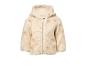 Cremefarbene Kinder-Teddyfleecejacke mit Kapuze und Muster
