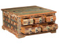Vintage Holz Couchtisch mit sechs Schubladen.