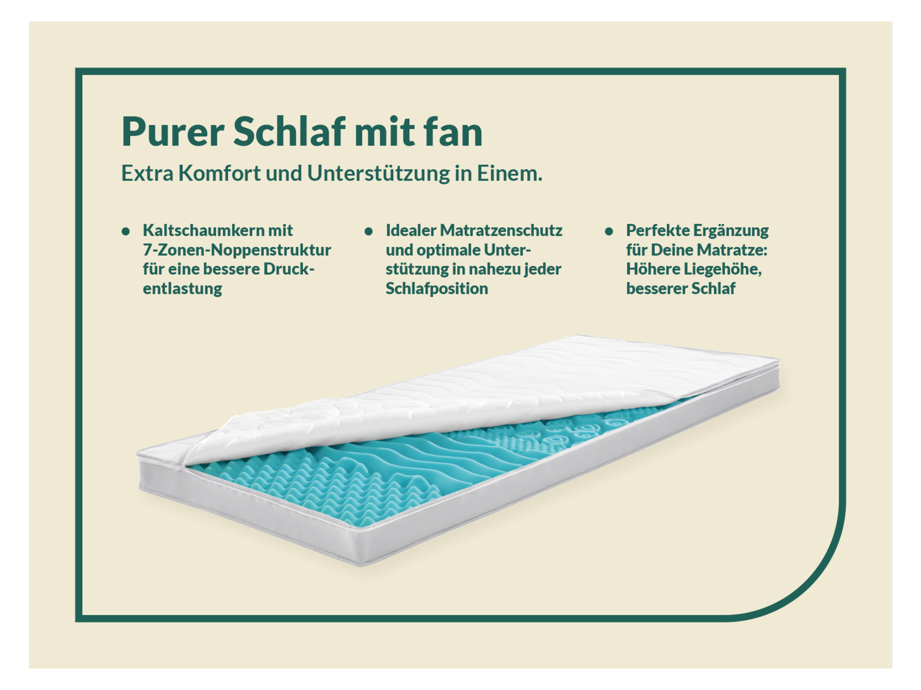 f.a.n. 7-Zonen Kaltschaum-Topper, 140 x 190 cm – Bild 4 von 4