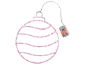 Leuchtende rosa Weihnachtskugel-Dekoration mit Batteriefach.