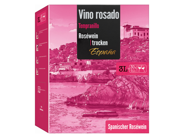 Gehe zu Vollbildansicht: Vino Rosado Tempranillo 3,0-l-Bag-in-Box trocken, Roséwein 2022 - Bild 1