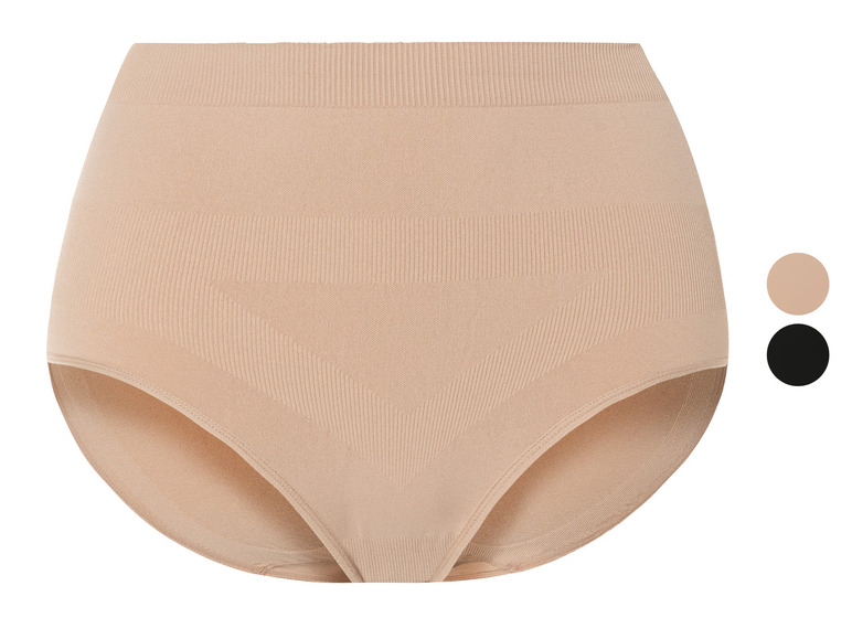 Beige nahtlose High-Waist-Slip.
