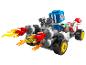 LEGO Super Mario Toad Rennwagen mit Flammen und Toad-Figur.