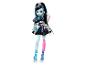 Monster High Frankie Stein Puppe mit blauer Haut, schwarzen und blauen Haaren und ungleichen Gliedmaßen