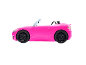 Rosa Spielzeug-Cabriolet mit schwarzen Felgen