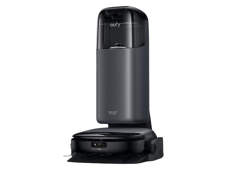 Eufy Saugroboter mit automatischer Entleerungs- und Reinigungsstation.