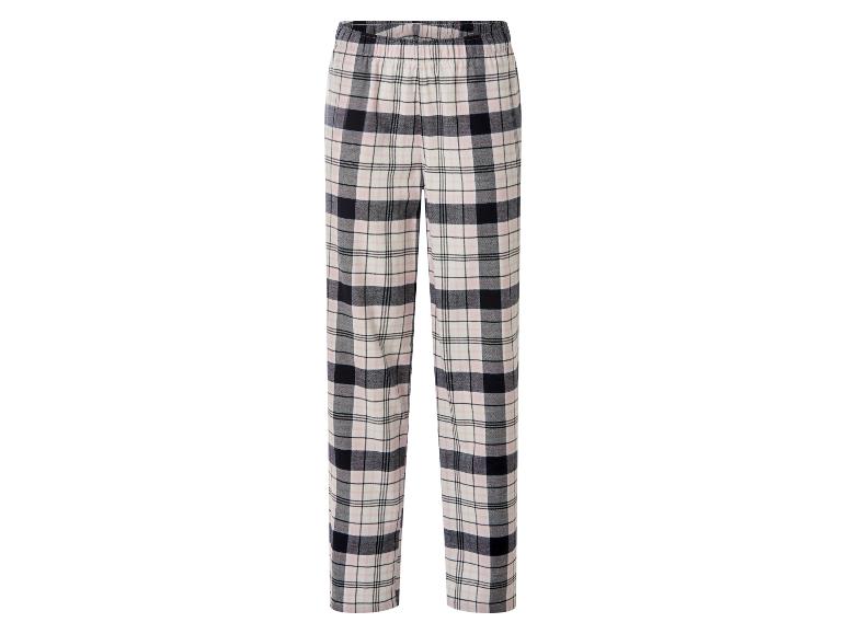 Karierte Pyjamahose in Rosa, Schwarz und Weiß.