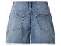 Blaue Jeans-Shorts mit ausgefranstem Saum, Rückansicht