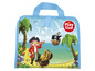 Eine Playtive Tasche mit Piratenmotiv, mit einer Schatztruhe und einem Piratenschiff.