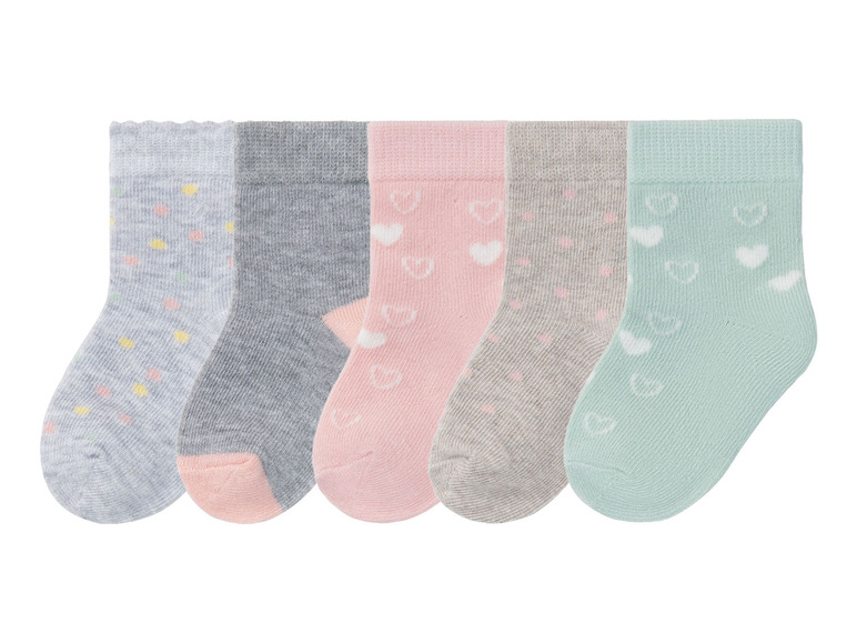 Gehe zu Vollbildansicht: lupilu® Baby Mädchen Socken, 5 Paar, mit Baumwolle - Bild 9